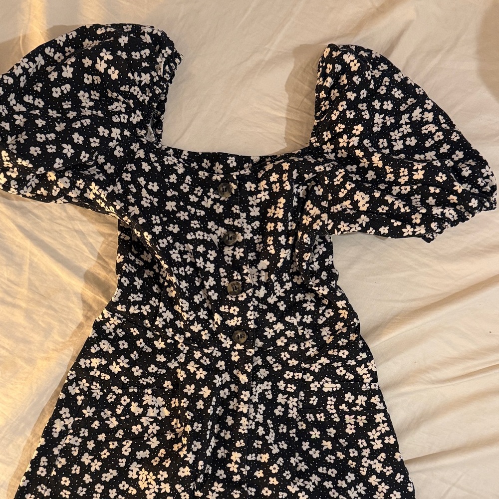 Floral Puff Sleeve Romper